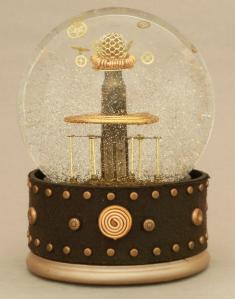 Tesla Coil model in snowglobe