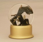 Escher football snow globe