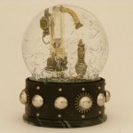 rocket snow globe
