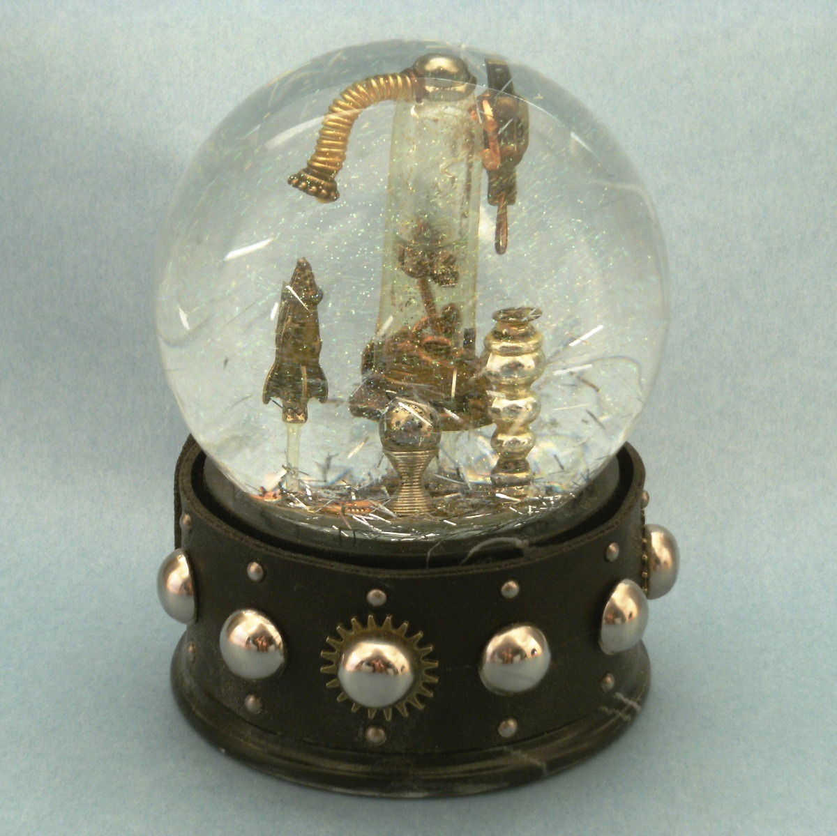 rocket snow globe