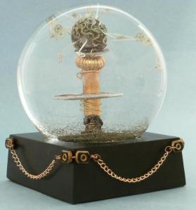 Tesla Chained snow globe