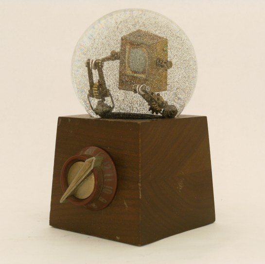 Re-Run Television snow globe