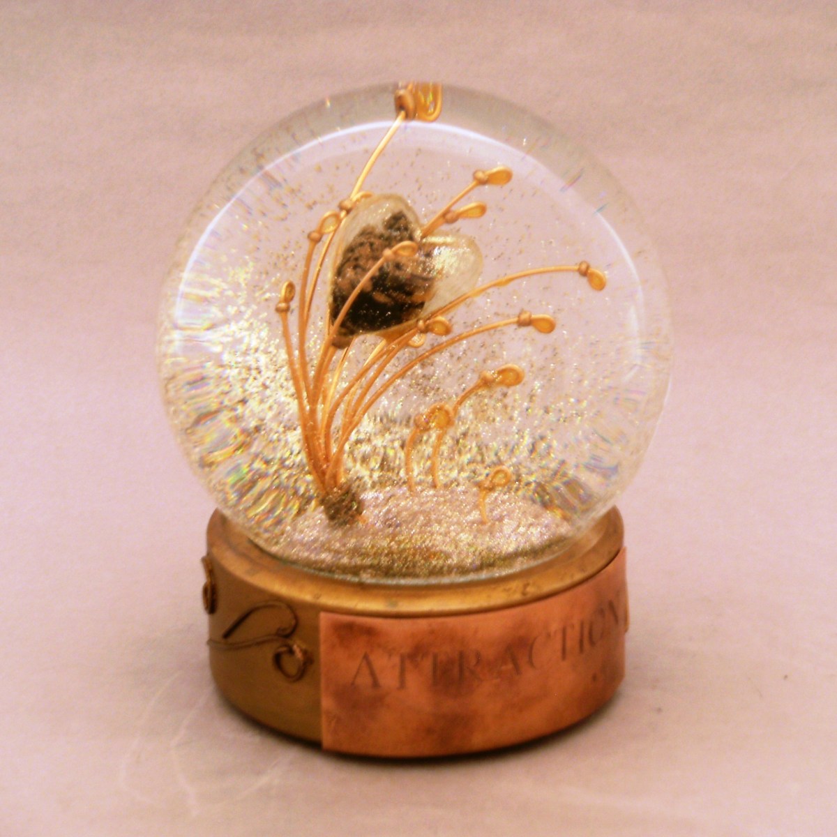 Attraction copper heart snow globe, Camryn Forrest Designs