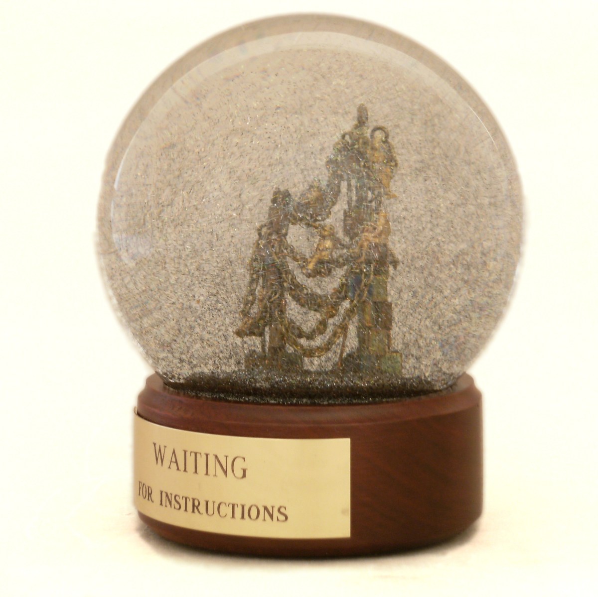 Waiting for Instructions custom snow globe, Camryn Forrest Designs 2013