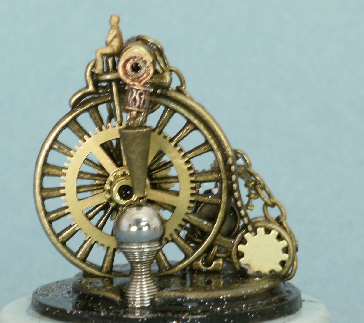 Steampunk My Ride penny farthing snow globe by Camryn Forrest Designs 2013