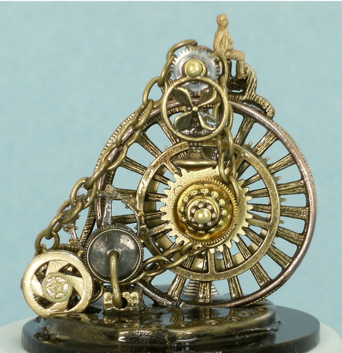 Steampunk My Ride penny farthing snow globe by Camryn Forrest Designs 2013