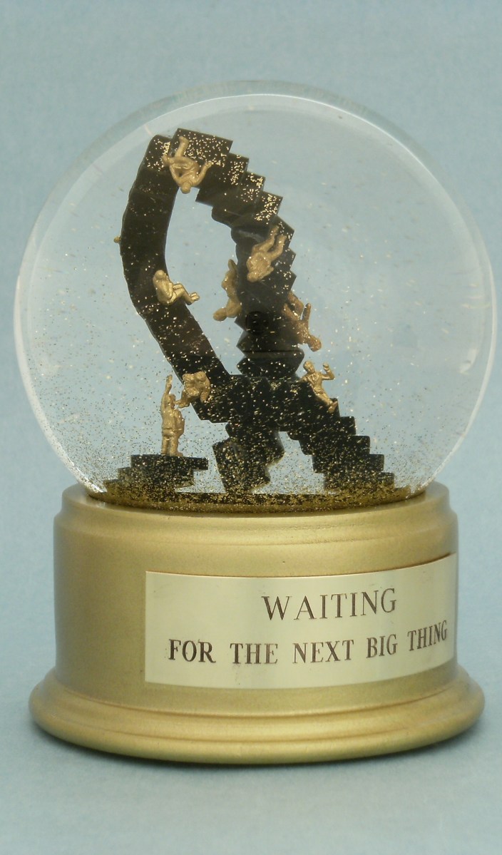 Waiting for the Next Big Thing snow globe, Camryn Forrest Designs (c) 2013
