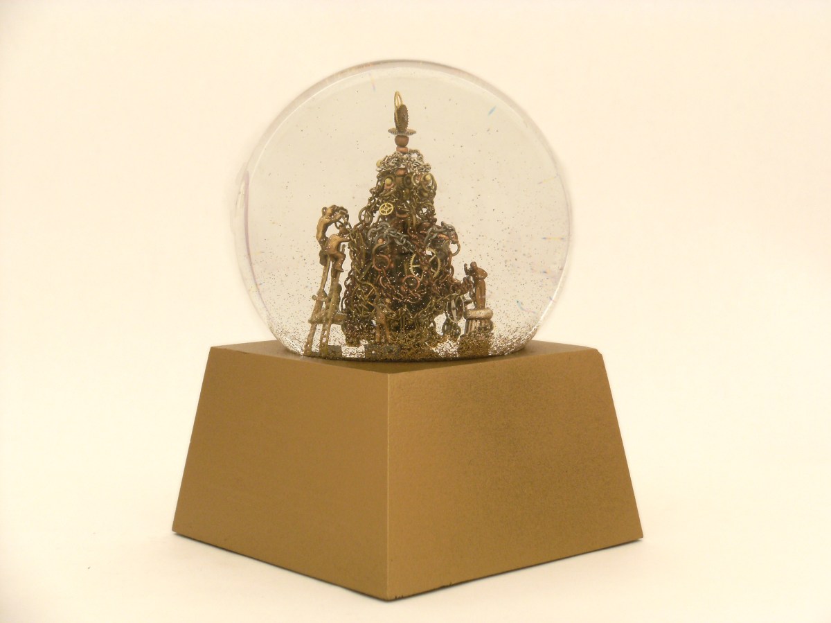 Making Christmas Time custom snow globe, Camryn Forrest Designs, 2013