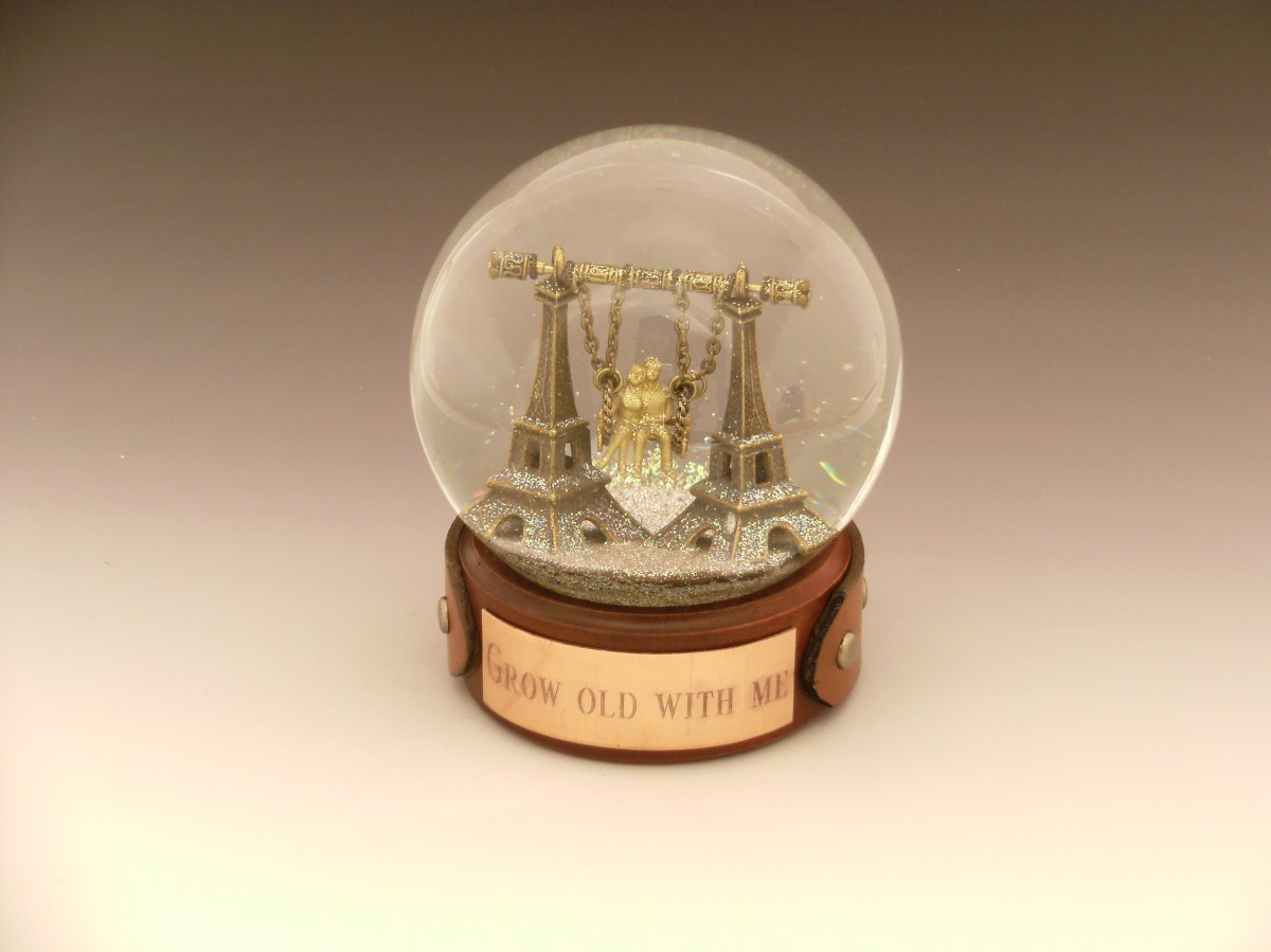 Grow Old With Me, snow globe by Camryn Forrest Designs, Denver, CO