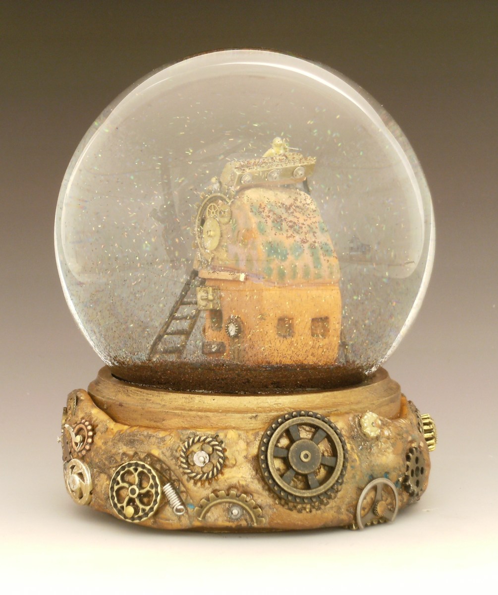 Going Steampunk custom snow globe by Camryn Forrest Designs