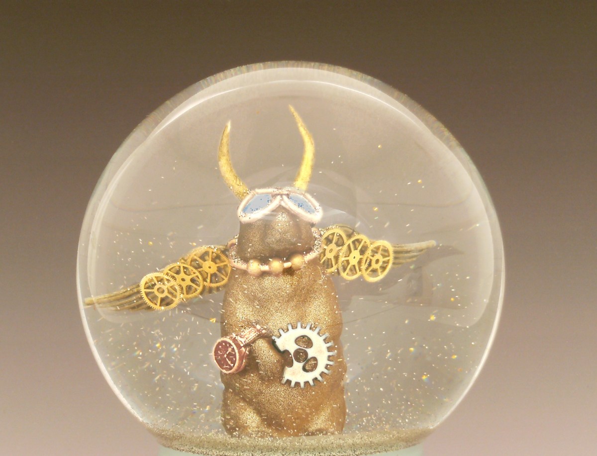 Identity Crisis Prairie Dog sparkle waterglobe, Camryn Forrest Designs 2014