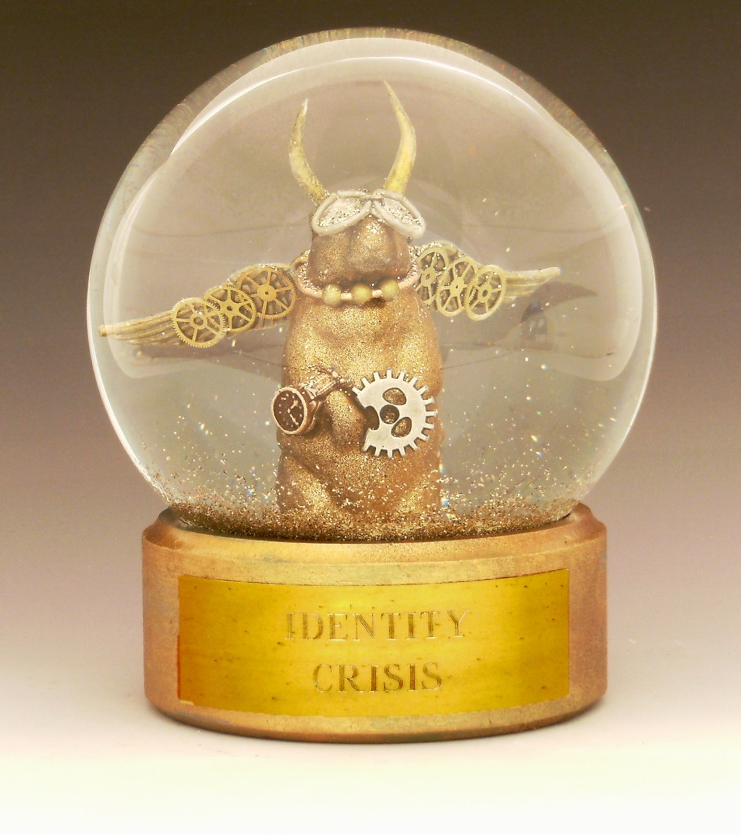 Identity Crisis Prairie Dog sparkle waterglobe, Camryn Forrest Designs 2014