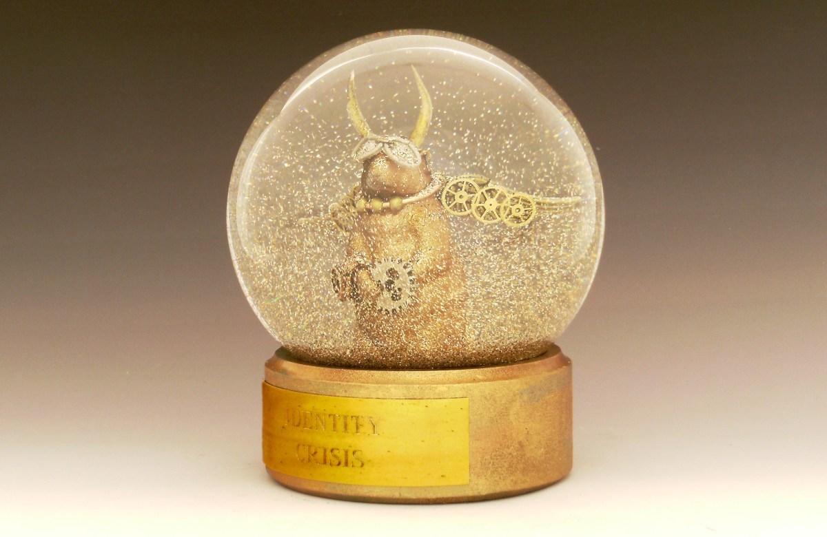 Identity Crisis Prairie Dog sparkle waterglobe, Camryn Forrest Designs 2014
