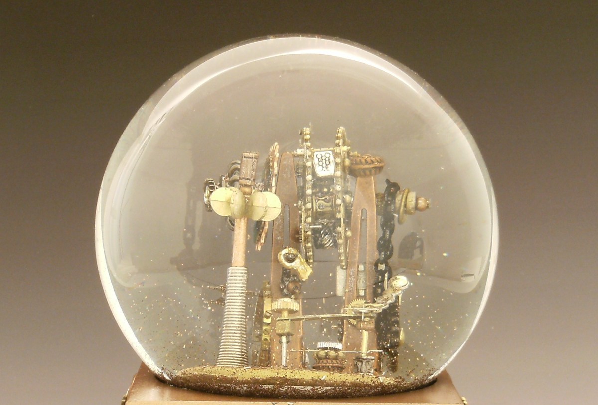 Gear Up snow globe by Camryn Forrest Designs, Denver, Colorado USA