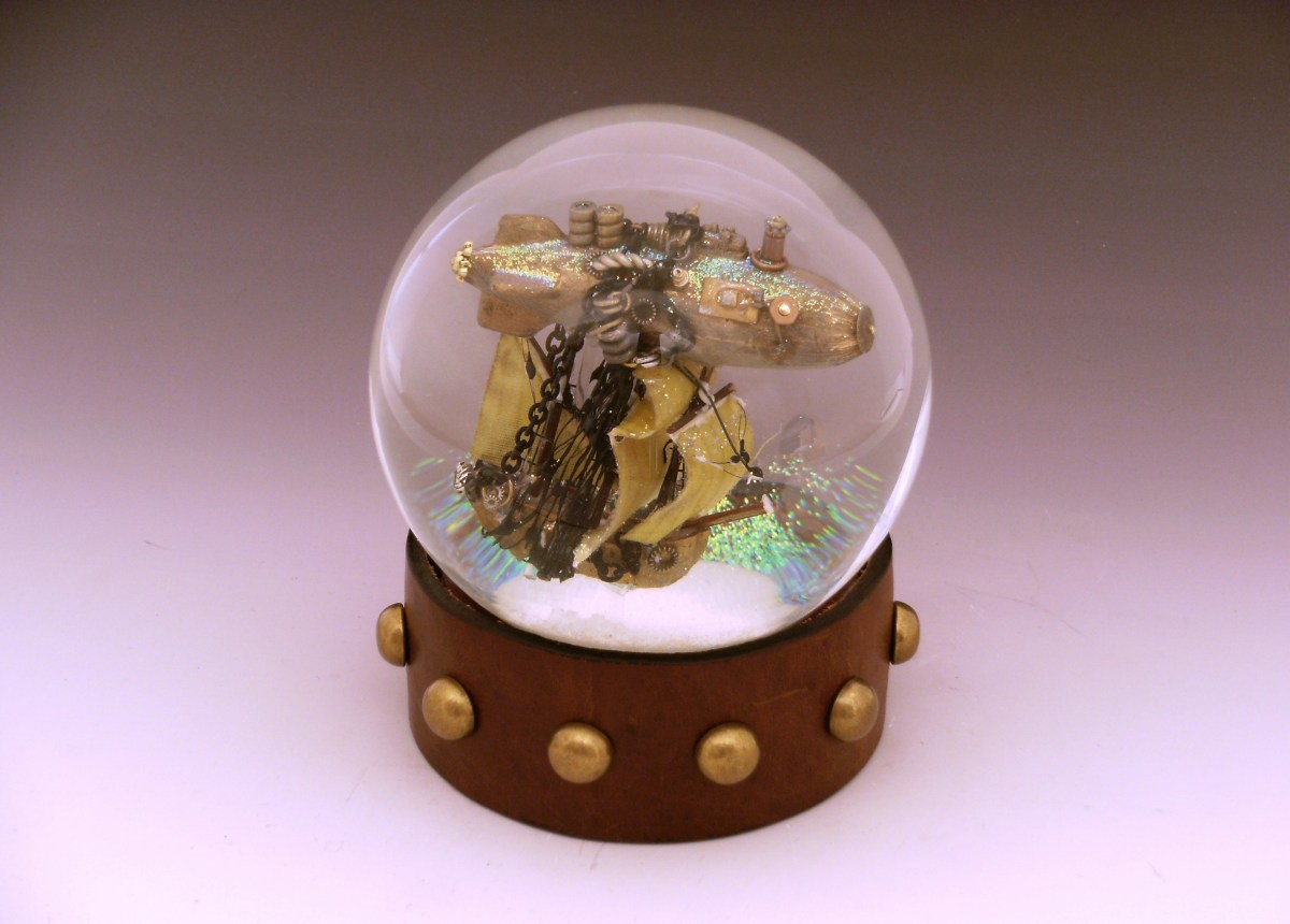 Renegade Airship snow globe, Camryn Forrest Designs, Denver, Colorado