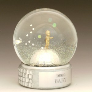Disco Baby custom snow globe, Camryn Forrest Designs, Denver CO