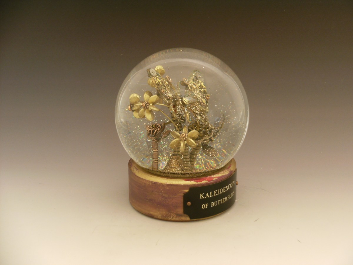 Kaleidescepe of Butterflies snow globe, Camryn Forrest Designs, Denver, Colorado
