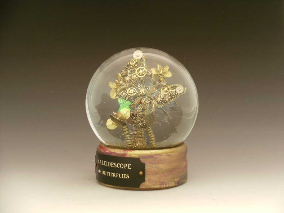 Kaleidescepe of Butterflies snow globe, Camryn Forrest Designs, Denver, Colorado