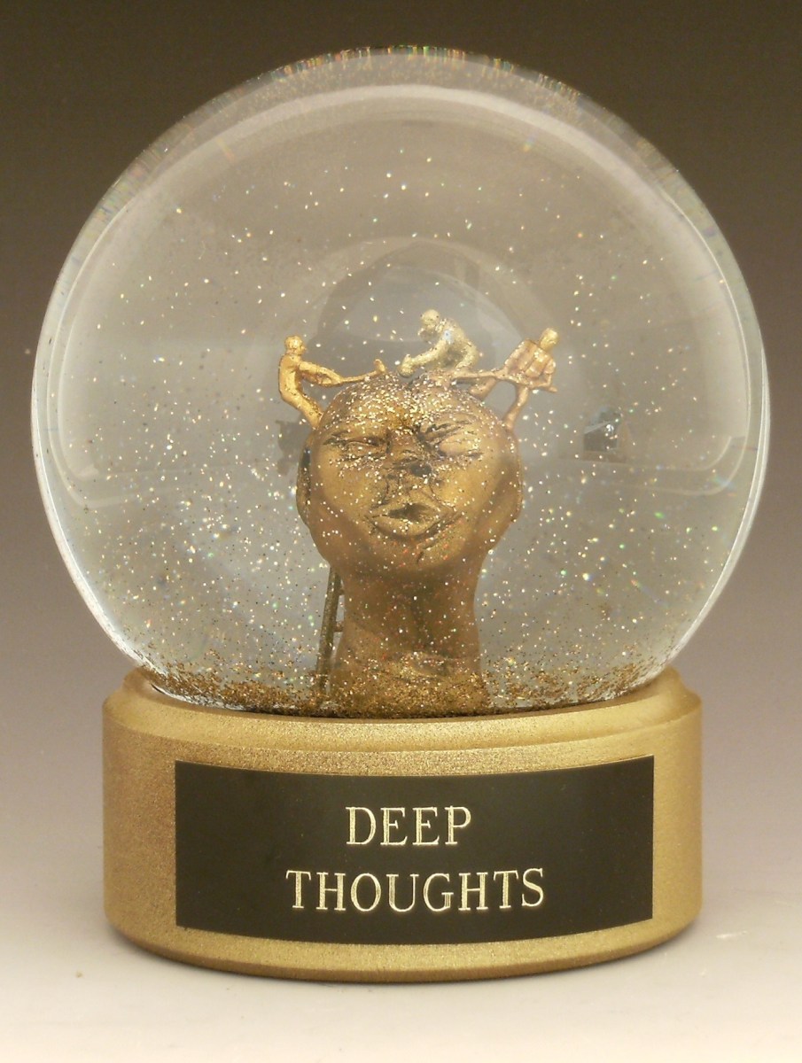 Deep Thoughts snow globe, Camryn Forrest Designs, Denver, Colorado USA