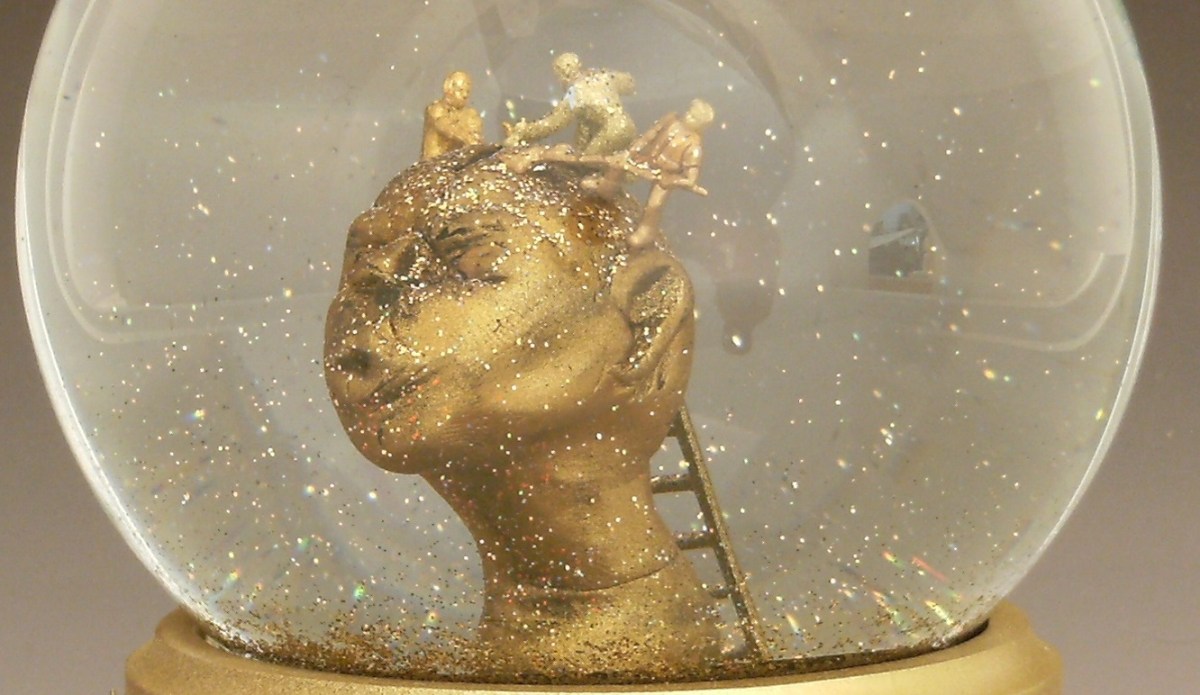 Deep Thoughts snow globe, Camryn Forrest Designs, Denver, Colorado USA