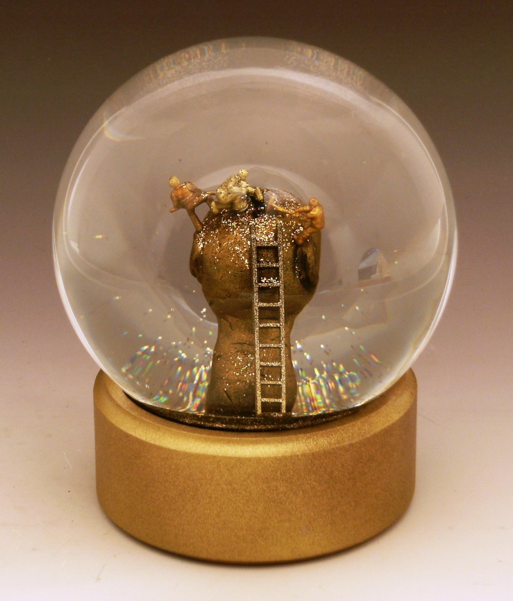 Deep Thoughts snow globe, Camryn Forrest Designs, Denver, Colorado USA