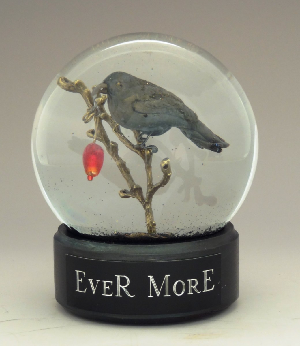 Ever More Raven snow globe by Camryn Forrest Designs, Denver, Colorado 2015