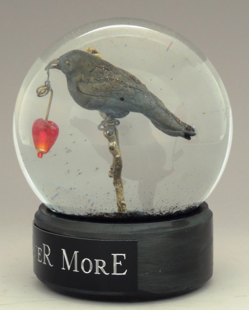 Ever More Raven snow globe by Camryn Forrest Designs, Denver, Colorado 2015