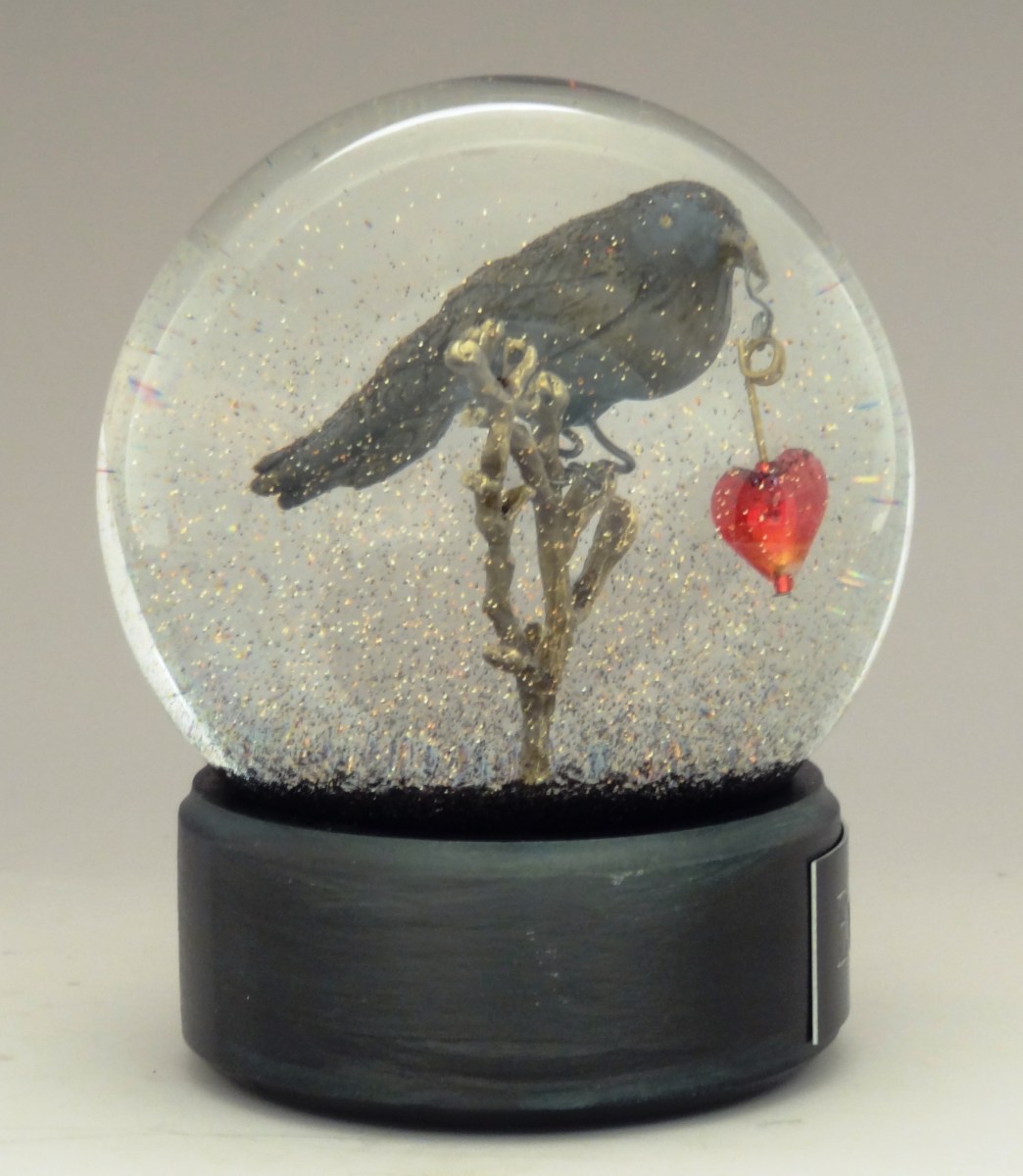Ever More Raven snow globe by Camryn Forrest Designs, Denver, Colorado 2015