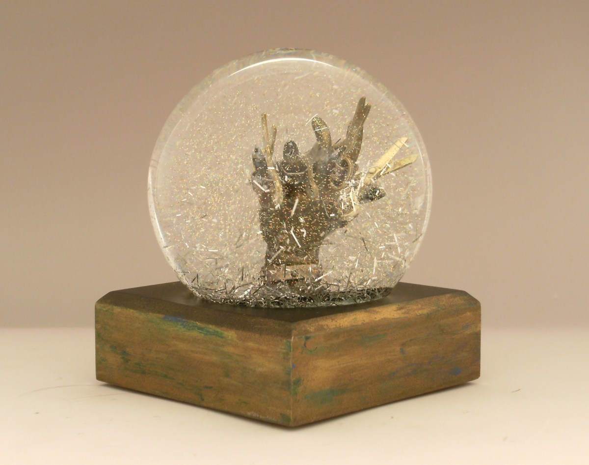Scissorhands sparkle snow globe, Camryn Forrest Designs, 2015