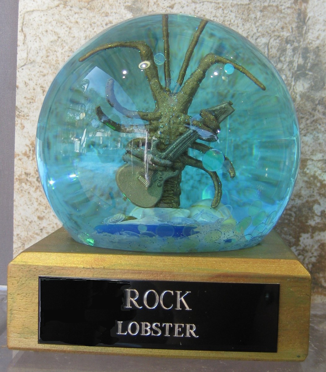 Rock Lobster sparkle snow globe, Camryn Forrest Designs, Denver, Colorado