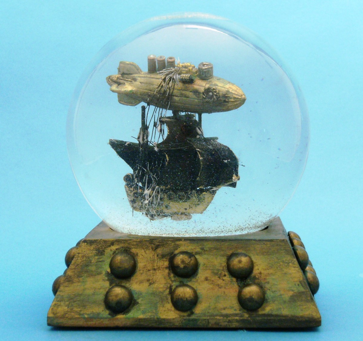 Black Sails airship snow globe Camryn Forrest Designs Denver Colorado