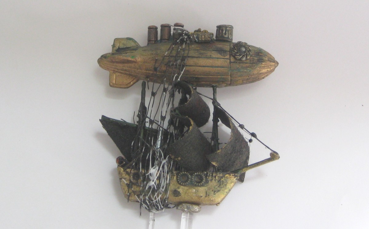 Black Sails airship snow globe Camryn Forrest Designs Denver Colorado