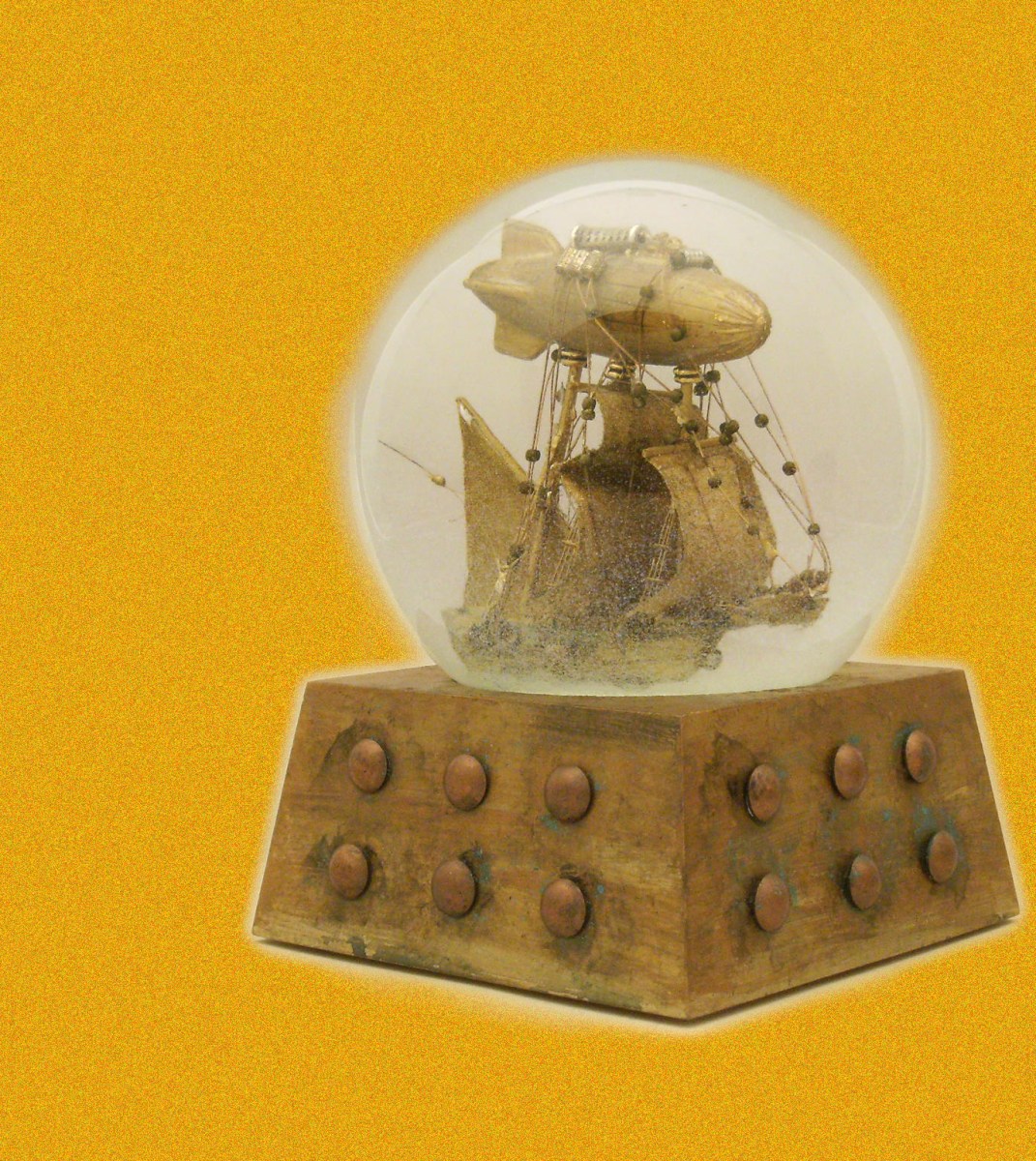 Journey to the Stars airship snow globe, Camryn Forrest Designs, Denver Colorado USA