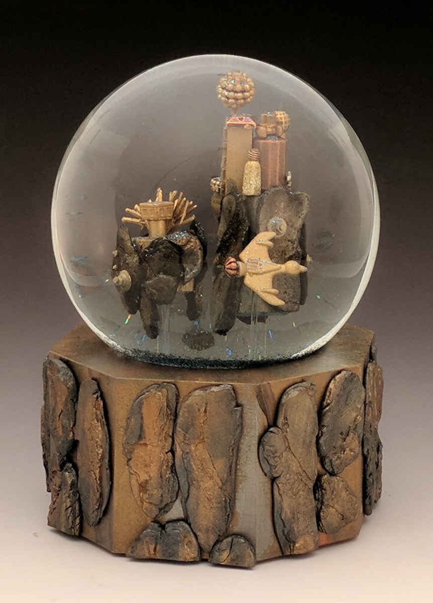 Sky Island City snow globe, Camryn Forrest Designs, Denver Colorado